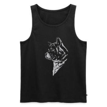 Akita - Männer Premium Bio Tank Top - Schwarz - Vorne - Michal (187cm)