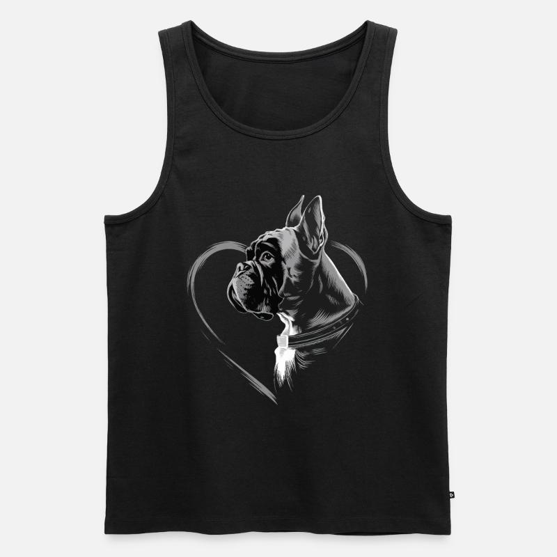 Boxer - Männer Premium Bio Tank Top - Schwarz