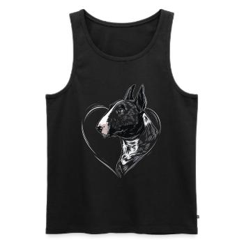 Bullterrier - Männer Premium Bio Tank Top - Schwarz - Vorne - Michal (187cm)