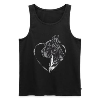 Deutsche Dogge - Männer Premium Bio Tank Top - Schwarz - Vorne - Michal (187cm)