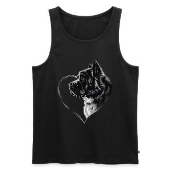 Bernhardiner - Männer Premium Bio Tank Top - Schwarz - Vorne - Michal (187cm)