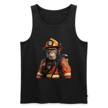 Schimpanse - Männer Premium Bio Tank Top - Schwarz - Vorne - AI Model Male 178 light (178cm)