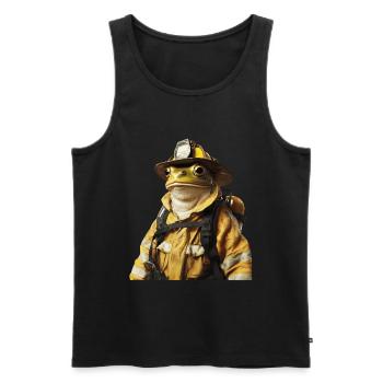 Frosch - Männer Premium Bio Tank Top - Schwarz - Vorne - Michal (187cm)