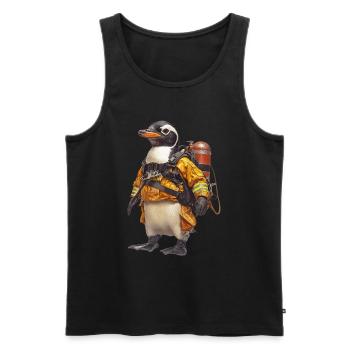 Pinguin - Männer Premium Bio Tank Top - Schwarz - Vorne - Michal (187cm)