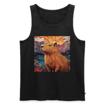 Wasserschwein - Männer Premium Bio Tank Top - Schwarz - Vorne - Michal (187cm)