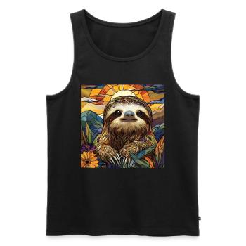Faultier - Männer Premium Bio Tank Top - Schwarz - Vorne - AI Model Male 178 light (178cm)
