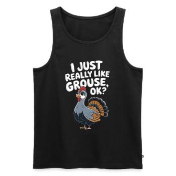 Auerhahn - Männer Premium Bio Tank Top - Schwarz - Vorne - Michal (187cm)