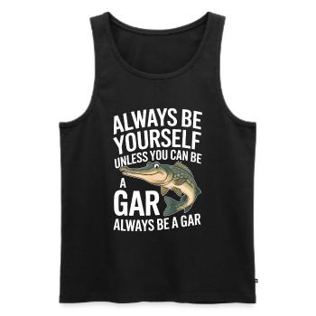 Gar - Männer Premium Bio Tank Top - Schwarz - Vorne - Michal (187cm)