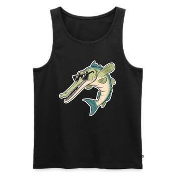 Gar - Männer Premium Bio Tank Top - Schwarz - Vorne - Michal (187cm)