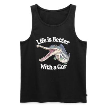 Gar - Männer Premium Bio Tank Top - Schwarz - Vorne - Michal (187cm)