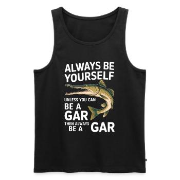 Gar - Männer Premium Bio Tank Top - Schwarz - Vorne - Michal (187cm)