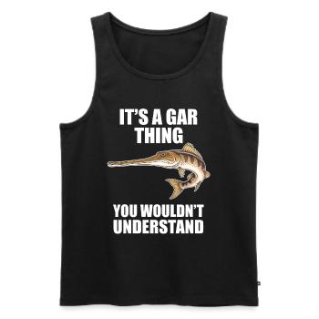 Gar - Männer Premium Bio Tank Top - Schwarz - Vorne - Michal (187cm)