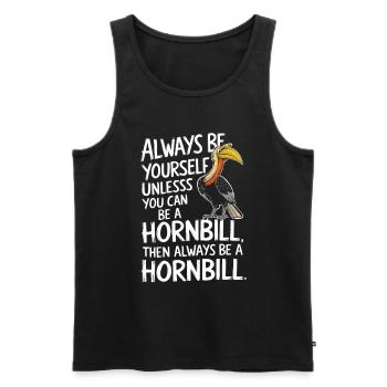 Nashornvogel - Männer Premium Bio Tank Top - Schwarz - Vorne - AI Model Male 178 light (178cm)