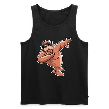 Walross - Männer Premium Bio Tank Top - Schwarz - Vorne - Michal (187cm)