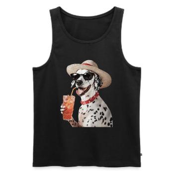Dalmatiner - Männer Premium Bio Tank Top - Schwarz - Vorne - AI Model Male 178 light (178cm)