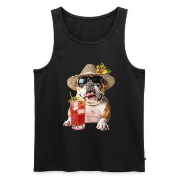 Bulldogge - Männer Premium Bio Tank Top - Schwarz - Vorne - Michal (187cm)