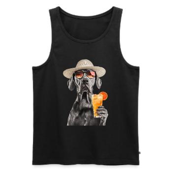 Deutsche Dogge - Männer Premium Bio Tank Top - Schwarz - Vorne - Michal (187cm)
