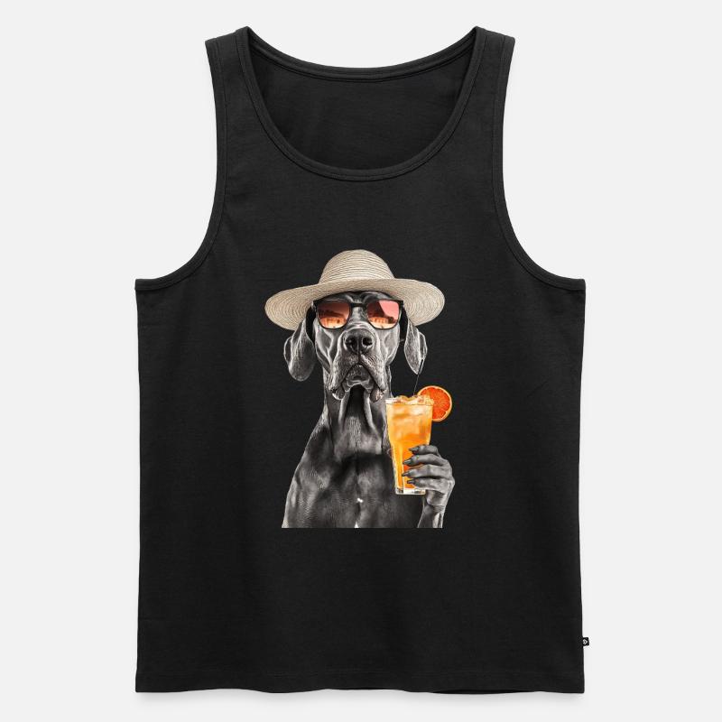 Deutsche Dogge - Männer Premium Bio Tank Top - Schwarz