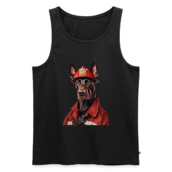 Dobermann - Männer Premium Bio Tank Top - Schwarz - Vorne - AI Model Male 178 light (178cm)