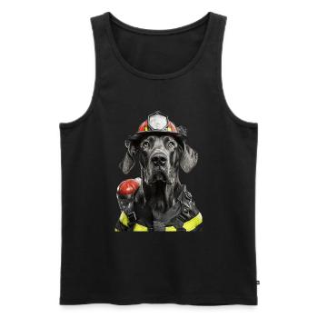 Deutsche Dogge - Männer Premium Bio Tank Top - Schwarz - Vorne - Michal (187cm)