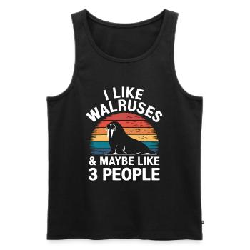 Walross - Männer Premium Bio Tank Top - Schwarz - Vorne - Michal (187cm)