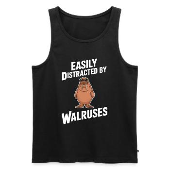 Walross - Männer Premium Bio Tank Top - Schwarz - Vorne - Michal (187cm)