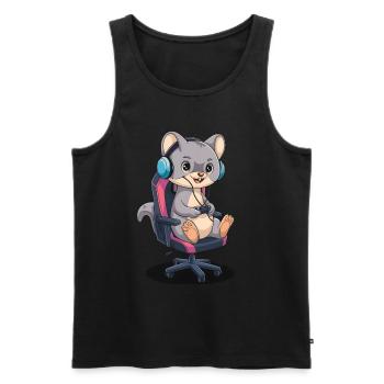 Wiesel - Männer Premium Bio Tank Top - Schwarz - Vorne - Michal (187cm)