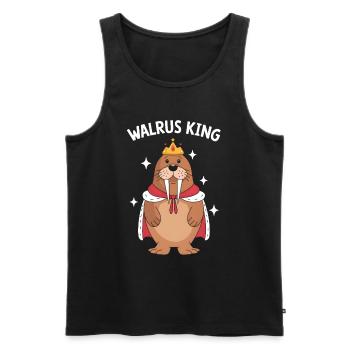 Walross - Männer Premium Bio Tank Top - Schwarz - Vorne - Michal (187cm)
