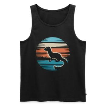 Wiesel - Männer Premium Bio Tank Top - Schwarz - Vorne - Michal (187cm)