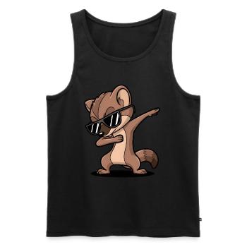 Wiesel - Männer Premium Bio Tank Top - Schwarz - Vorne - Michal (187cm)