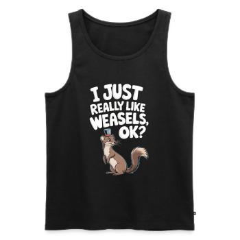 Wiesel - Männer Premium Bio Tank Top - Schwarz - Vorne - Michal (187cm)