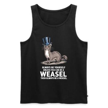 Wiesel - Männer Premium Bio Tank Top - Schwarz - Vorne - Michal (187cm)