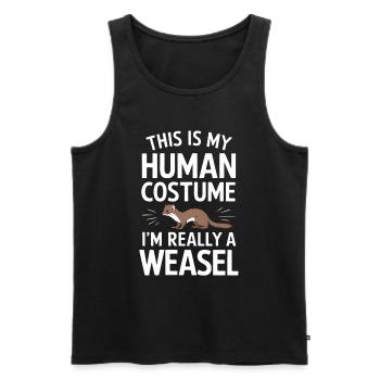 Wiesel - Männer Premium Bio Tank Top - Schwarz - Vorne - Michal (187cm)