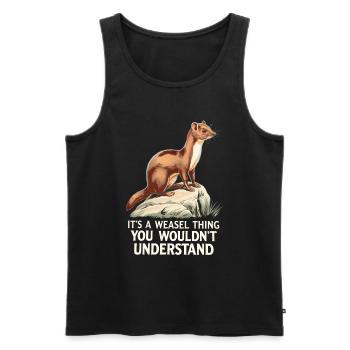 Wiesel - Männer Premium Bio Tank Top - Schwarz - Vorne - Michal (187cm)