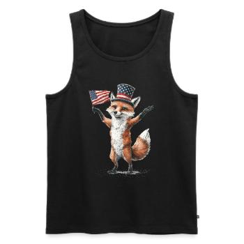 Fuchs - Männer Premium Bio Tank Top - Schwarz - Vorne - Michal (187cm)