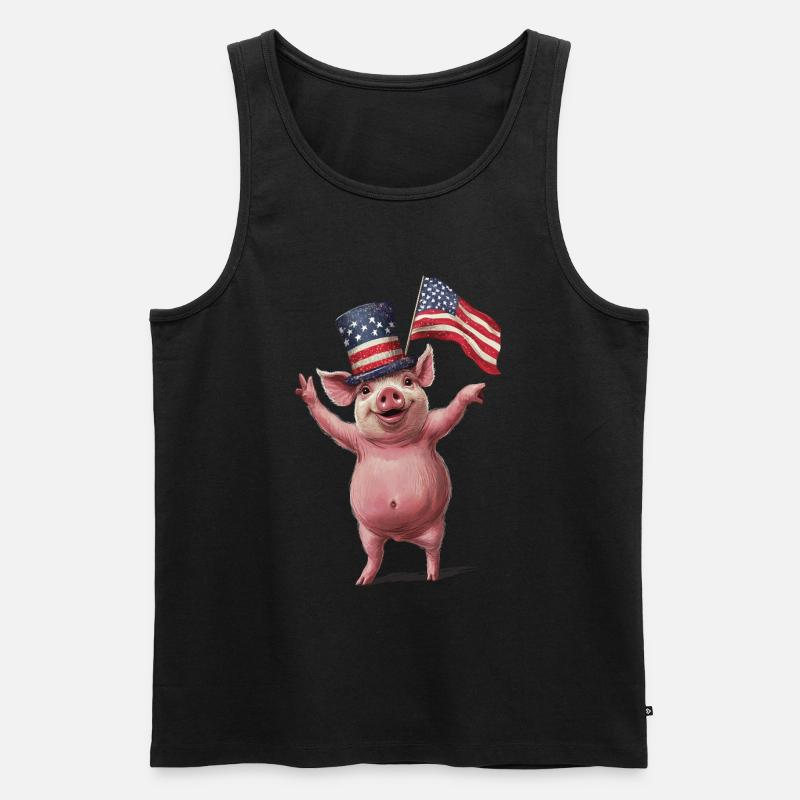 Schwein - Männer Premium Bio Tank Top - Schwarz
