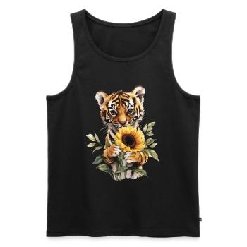 Gepard - Männer Premium Bio Tank Top - Schwarz - Vorne - Michal (187cm)