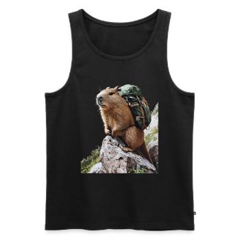 Wasserschwein - Männer Premium Bio Tank Top - Schwarz - Vorne - Michal (187cm)
