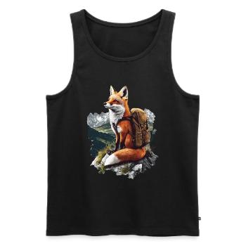 Fuchs - Männer Premium Bio Tank Top - Schwarz - Vorne - Michal (187cm)