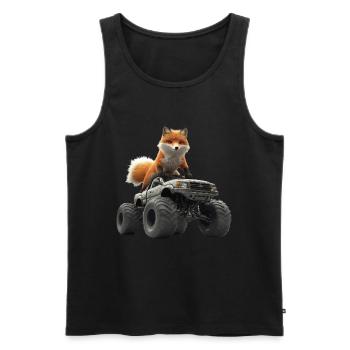 Fuchs - Männer Premium Bio Tank Top - Schwarz - Vorne - Michal (187cm)
