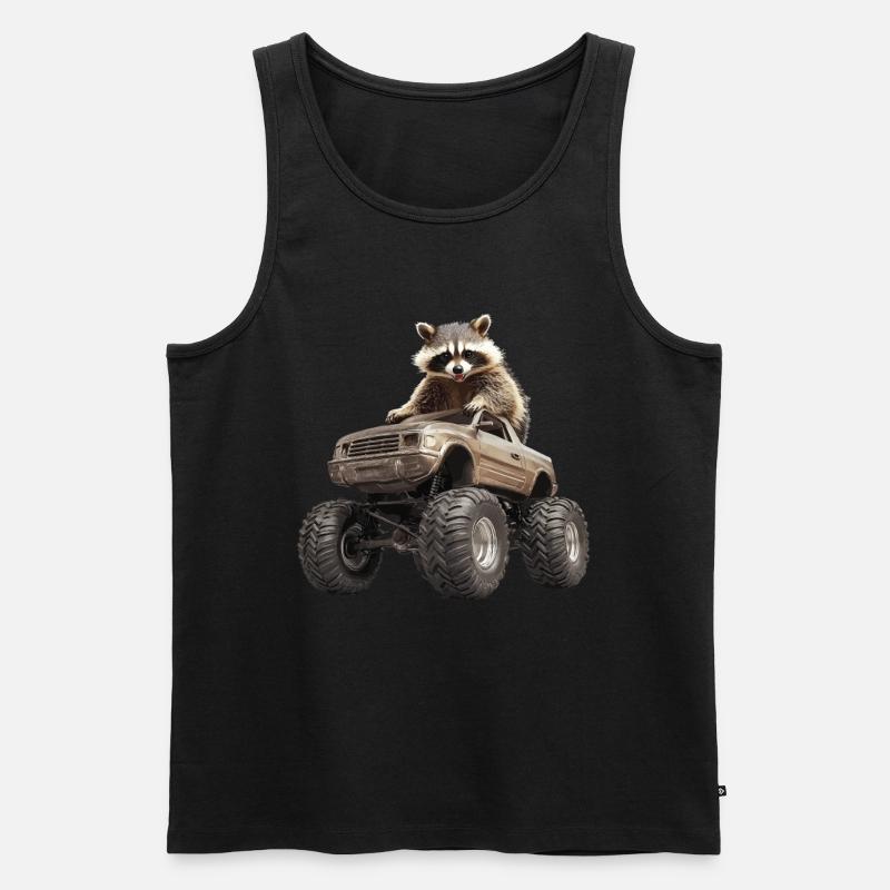 Waschbär - Männer Premium Bio Tank Top - Schwarz