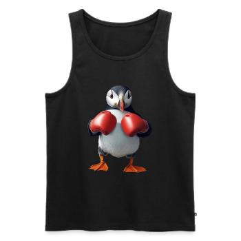 Papageitaucher - Männer Premium Bio Tank Top - Schwarz - Vorne - Michal (187cm)
