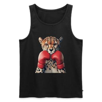 Gepard - Männer Premium Bio Tank Top - Schwarz - Vorne - Michal (187cm)