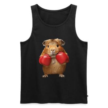 Meerschweinchen - Männer Premium Bio Tank Top - Schwarz - Vorne - Michal (187cm)