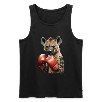 Hyäne - Männer Premium Bio Tank Top - Schwarz - Vorne - Michal (187cm)