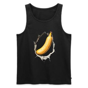 Banane - Männer Premium Bio Tank Top - Schwarz - Vorne - Michal (187cm)