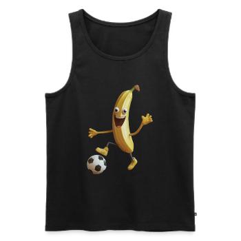 Banane - Männer Premium Bio Tank Top - Schwarz - Vorne - Michal (187cm)