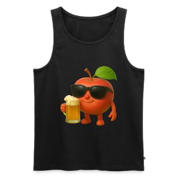 Apfelbier - Männer Premium Bio Tank Top - Schwarz - Vorne - AI Model Male 178 light (178cm)