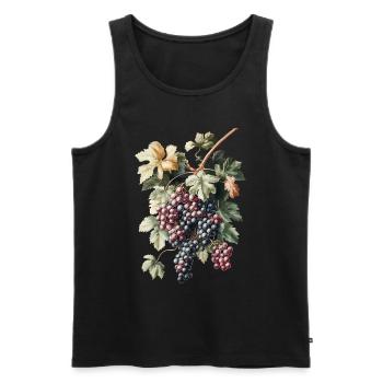 Trauben - Männer Premium Bio Tank Top - Schwarz - Vorne - AI Model Male 178 light (178cm)