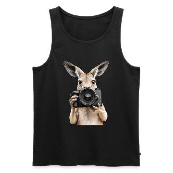 Känguru - Männer Premium Bio Tank Top - Schwarz - Vorne - Michal (187cm)